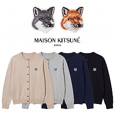 [100%정품] [Maison Kitsune] 메종키츠네 여성 볼드 폭스헤드 페치 레귤러 가디건(라이트 베이지, 라이트 그레이, 잉크 블루, 블랙 / S~XL)