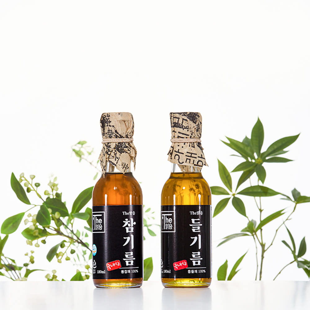 ★더 맑게, 더 맛있게, 더 향기롭게★ 더맑음 들기름(국내산/중국산 100ml/180ml/350ml 택1) 중국산 100ml