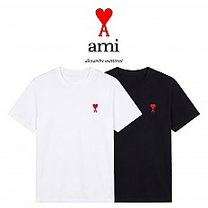 [100%정품] [ami] 아미 스몰 하트 로고 반팔 티셔츠(화이트, 블랙 XS~XL)