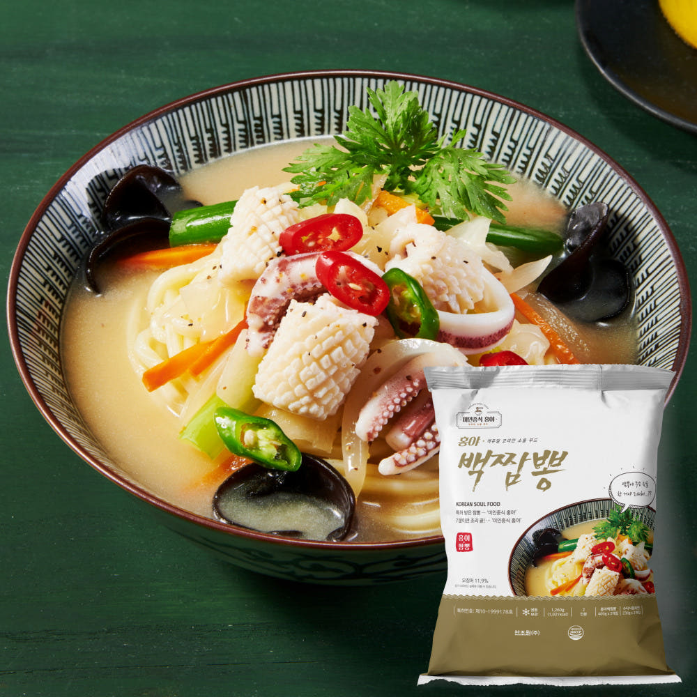 ★담백하고 시원한★ 만조원 홍야 백짬뽕 2인분 1260g