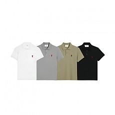 [ami] 아미 스몰하트 PK 반팔 티셔츠(화이트, 그레이, 카키, 블랙 S~XL)