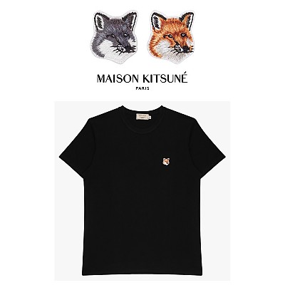 [100%정품] [Maison Kitsune] 메종키츠네 그레이 폭스 헤드 반팔 티셔츠(화이트, 네이비, 블랙 /  S~XL 택1)