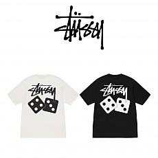 [100%정품] [Stussy] 스투시 다이스 로고 반팔(화이트/블랙, S~XL)