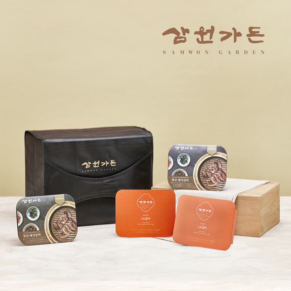 삼원가든 첫선 LA갈비세트(돼지갈비1kgx2팩+LA갈비500gx2팩/3kg)