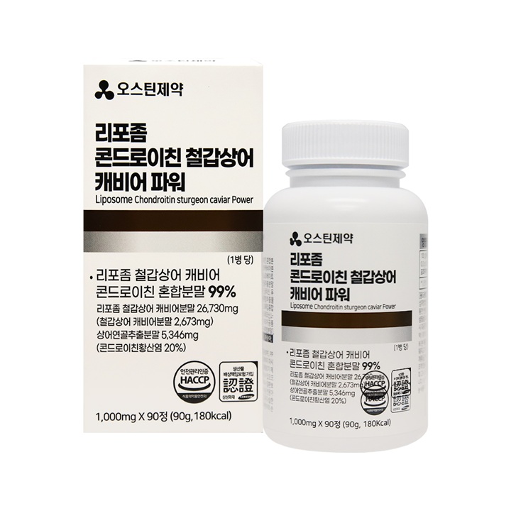 [오스틴제약] 리포좀 콘드로이친 철갑상어 캐비어 파워 1,000mg x 90정