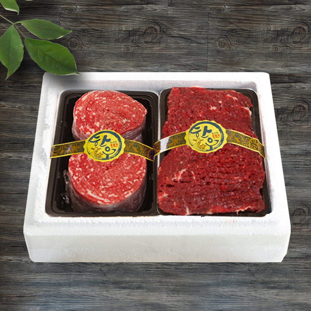 [태백한우] 1등급 태백 한우 정성 선물세트 (불고기500g + 산적500g)