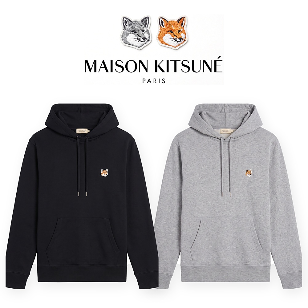 [Maison Kitsune] 메종키츠네 옐로우 폭스 헤드 후드티셔츠(블랙, 그레이 S~XL)