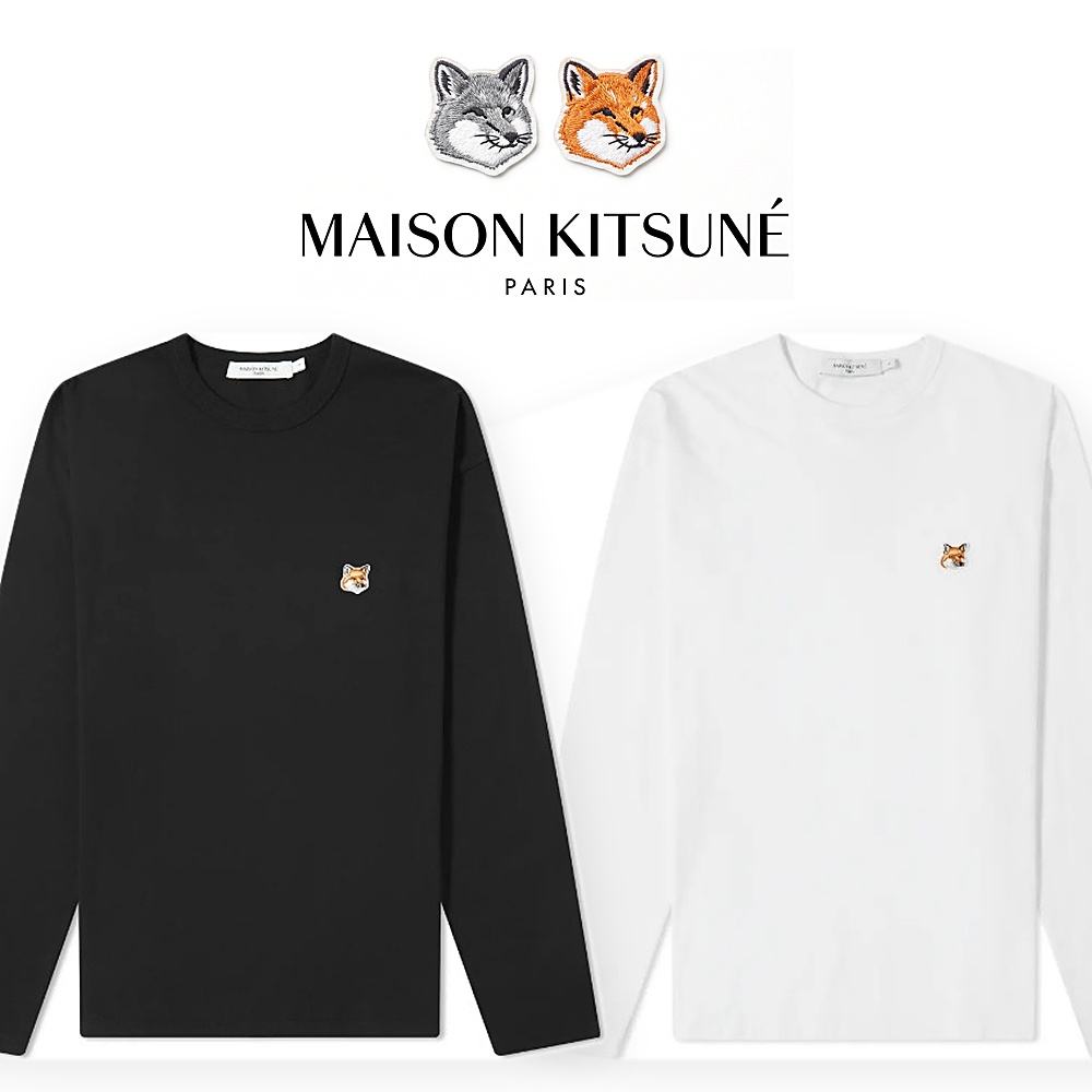 [Maison Kitsune] 메종키츠네 롱슬리브 긴팔 티셔츠(블랙, 화이트 S~XL)