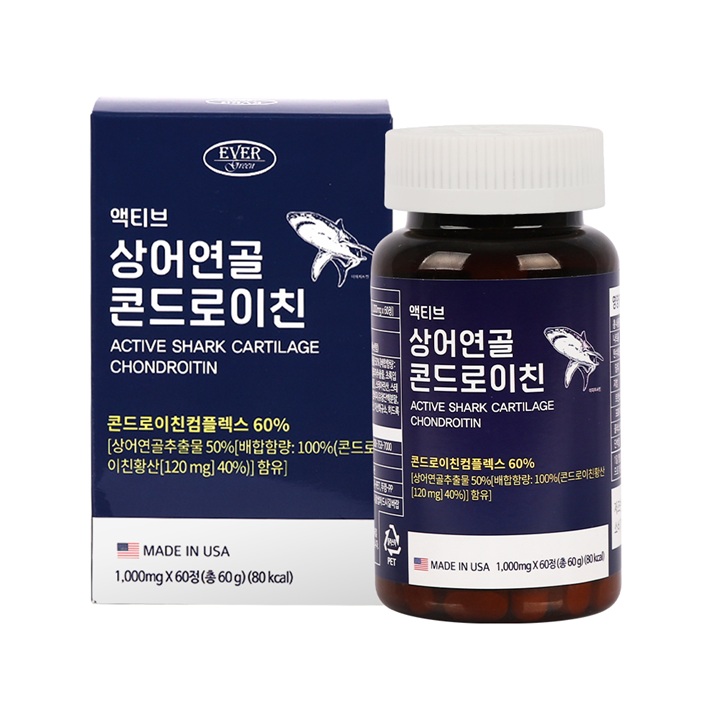 [에버그린] 액티브 상어연골 콘드로이친 1,000mg x 60정