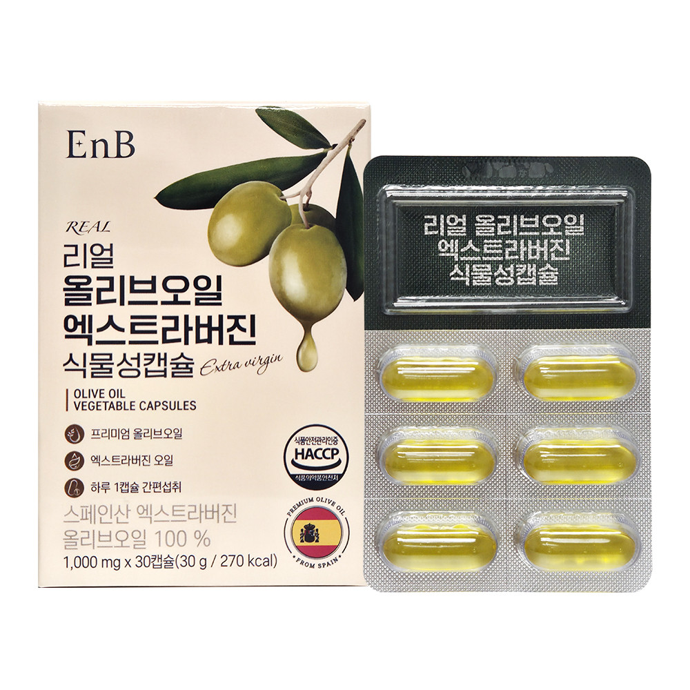 [EnB] 리얼 올리브 오일 엑스트라 버진 식물성캡슐 1,000mg x 30캡슐