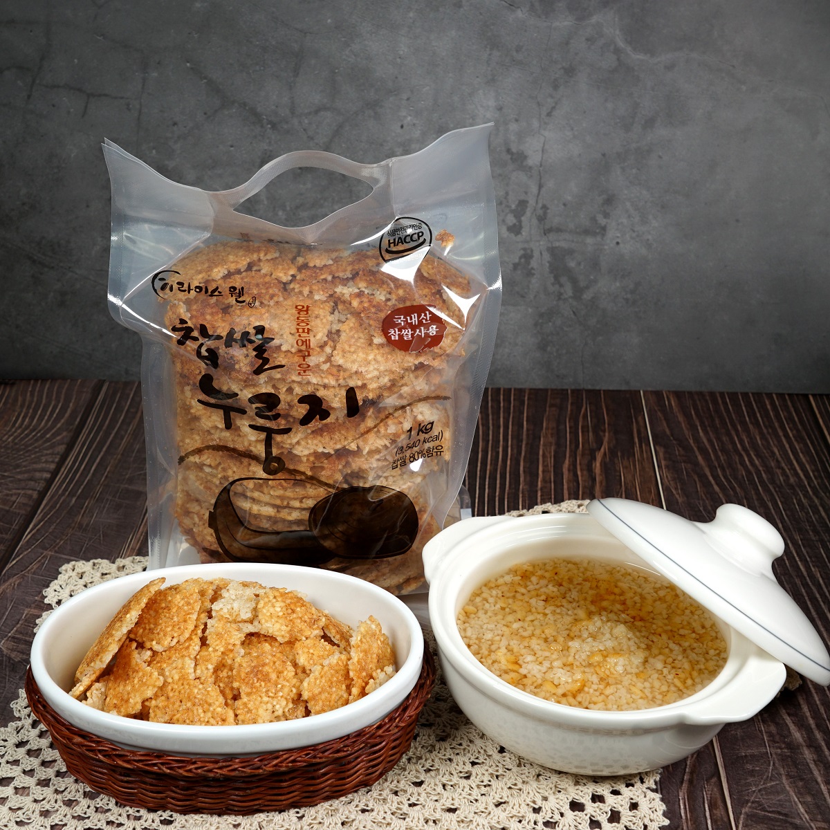 [라이스웰] 황동판에 구운 찹쌀 누룽지(찹살 80%) 180g x 5