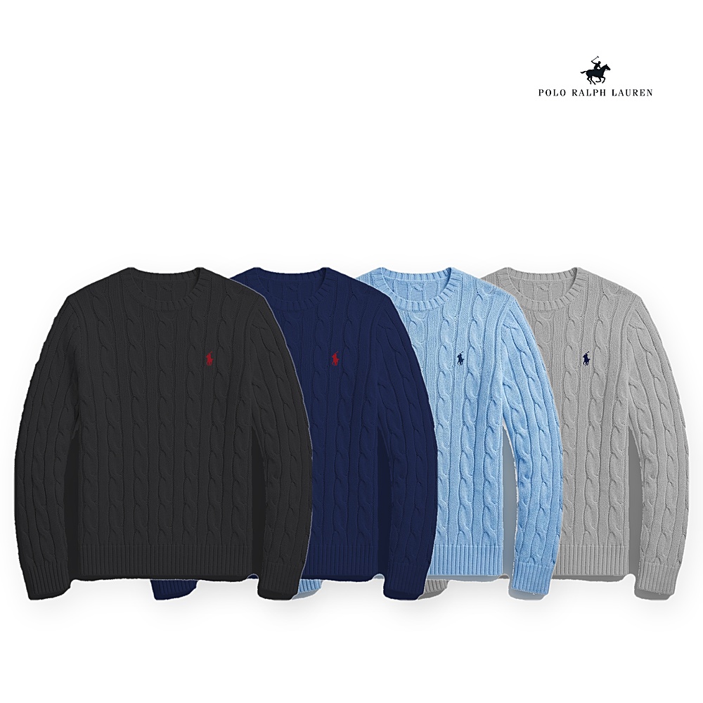 [Polo Ralph Lauren] 폴로랄프로렌 남여공용 꽈배기 니트(블랙, 네이비, 스카이블루, 그레이 S~XL)